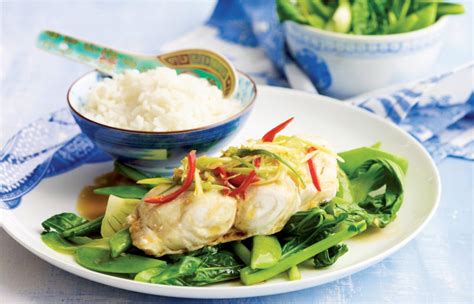 steamed-fish-with-ginger-chilli-and-hot-sesame-dressing image