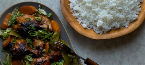 sesame-ginger-chicken-thighs-with-glazed-carrots-and image