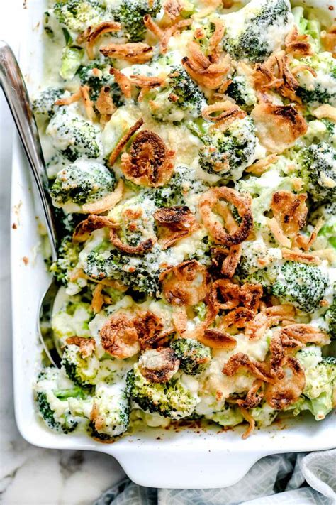 broccoli-casserole-with-crispy-onions-foodiecrush-com image