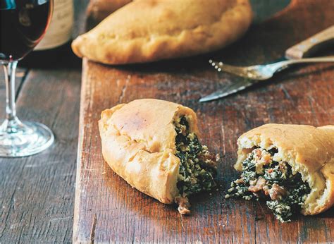 calzone-with-sausage-greens-and-ricotta-food image