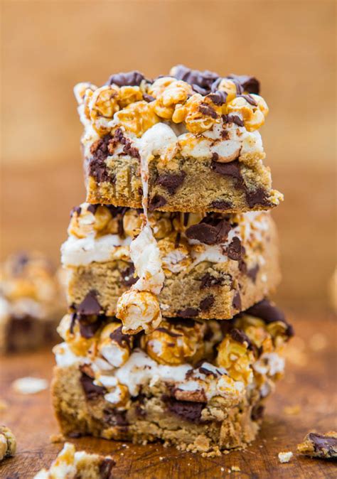 caramel-corn-marshmallow-chocolate-chip-cookie-bars image