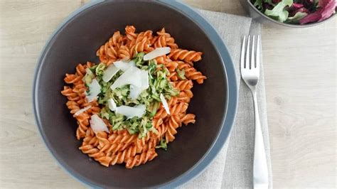 fusilli-with-zucchini-in-red-pesto-sauce-vibrant-plate image