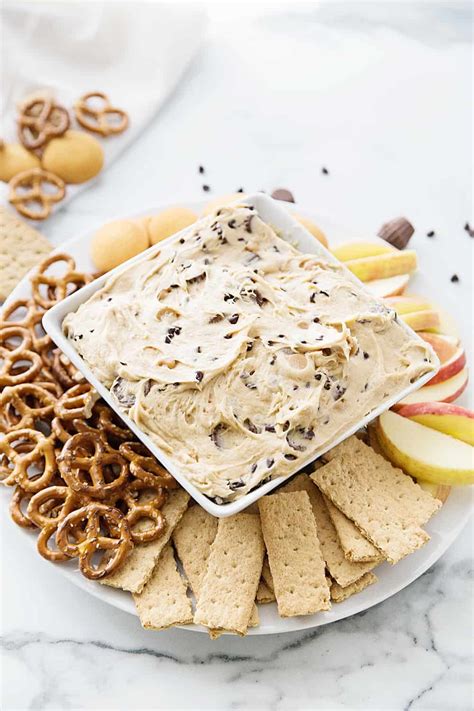heavenly-peanut-butter-cookie-dough-dip-half-scratched image