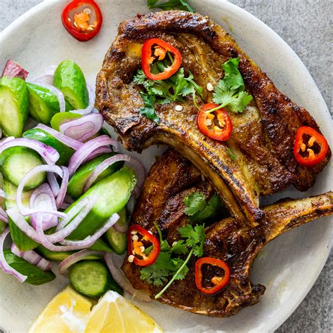 indian-spiced-lamb-chops-with-cucumber-salad-simply image
