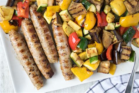 grilled-sausages-summer-vegetables-trulocal image