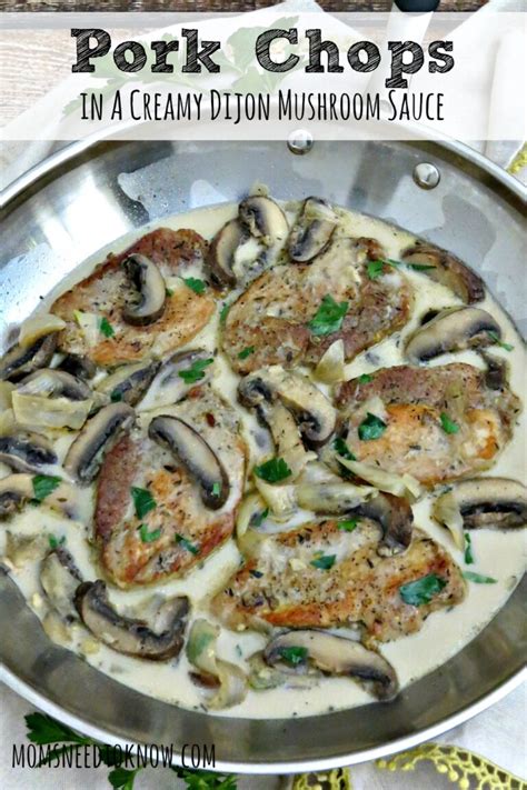 creamy-dijon-mushroom-sauce-and-pork-chops image