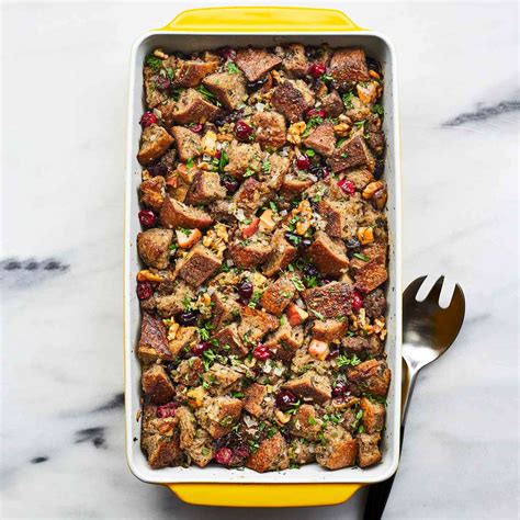 sausage-cranberry-whole-wheat-stuffing-eatingwell image