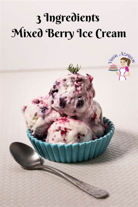 easy-mixed-berry-ice-cream-recipe-no-machine-veena image