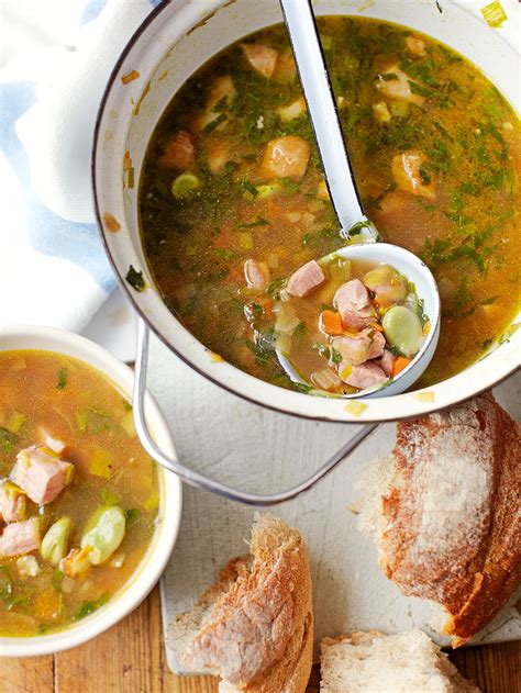 broad-bean-ham-mint-soup-soup-recipes-jamie image