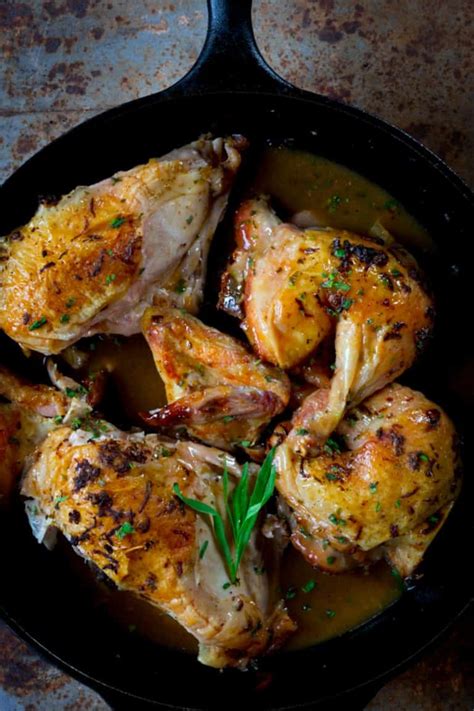 spatchcocked-skillet-roasted-chicken-with-tarragon image