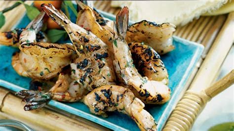 grilled-shrimp-with-roasted-garlic-herb-sauce image