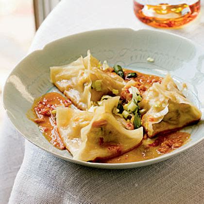 ginger-shrimp-pot-stickers-with-spicy-peanut-dipping image