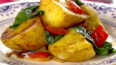 spiced-potatoes-and-spinach-food-network image