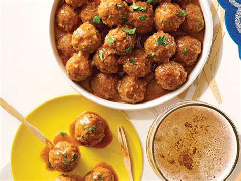 slow-cooked-beer-barbeque-sauced-meatballs-hy-vee image