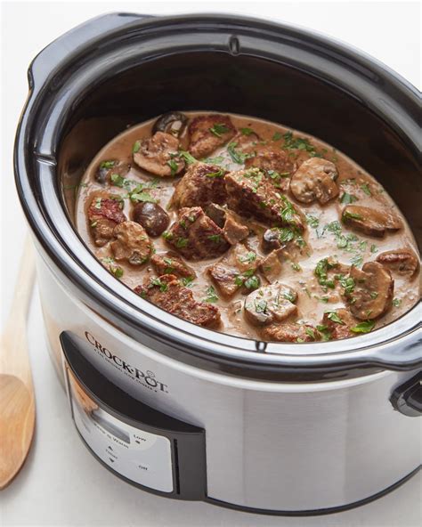 slow-cooker-beef-tips-with-mushroom-gravy-kitchn image