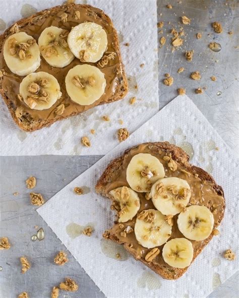 peanut-butter-banana-toast-with-granola-and-honey image