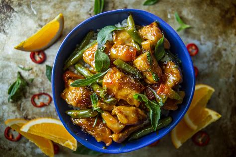 sweet-and-spicy-ginger-orange-basil-chicken image