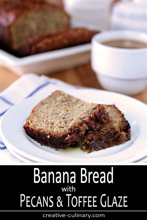 banana-bread-with-pecans-and-toffee-glaze-creative image