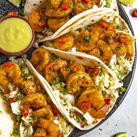 shrimp-tacos-recipe-creamy-jalapeno-sauce-and image
