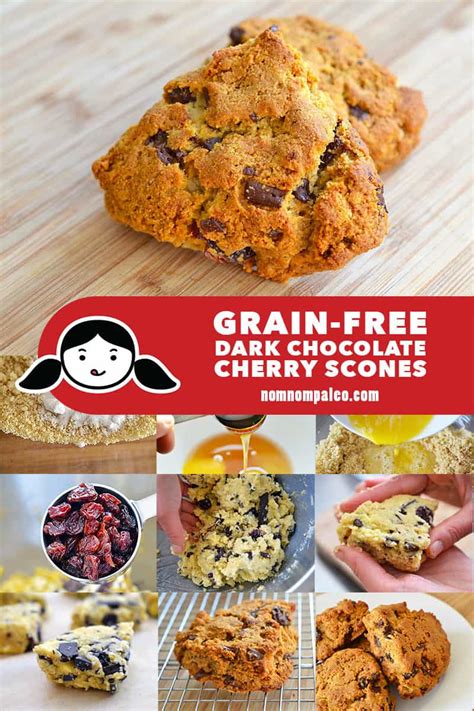 grain-free-dark-chocolate-cherry-scones-paleo image