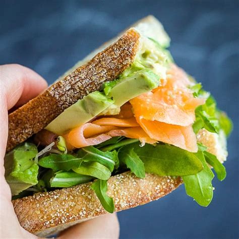 smoked-salmon-sandwich-with-avocado-pesto image