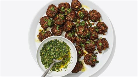 crispy-sheet-pan-meatballs-with-salsa-verde-recipe-bon image