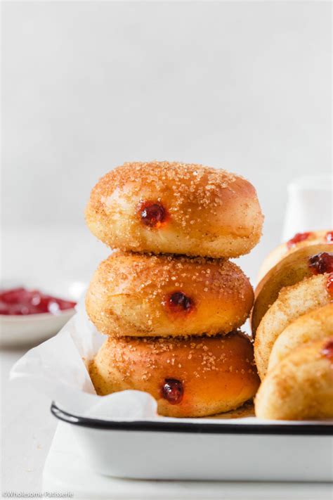 baked-hot-jam-doughnuts-with-cinnamon-sugar image