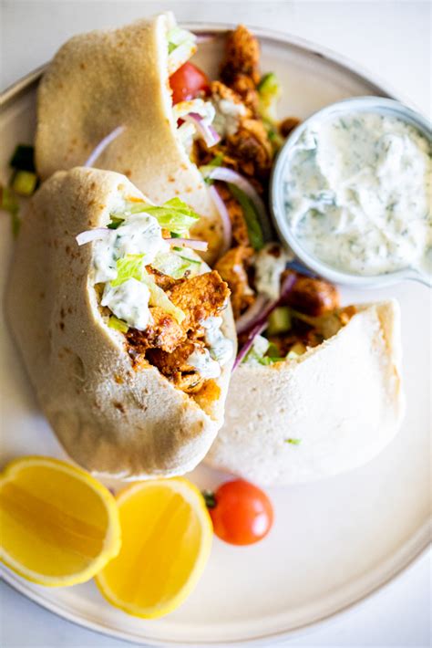 chicken-pitas-with-dill-yogurt-sauce-simply-delicious image