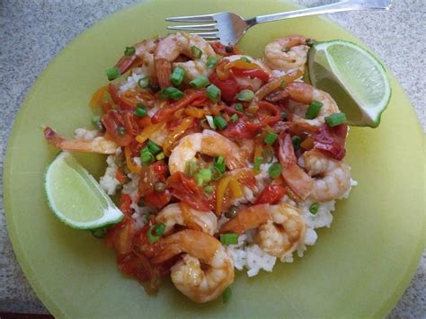 spicy-veracruz-shrimp-with-brown-rice-donna-cavalier image