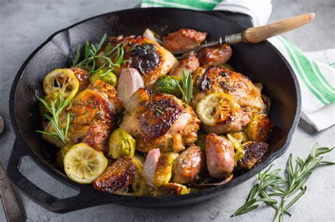 one-pan-baked-chicken-sausage-and-brussels-sprouts image