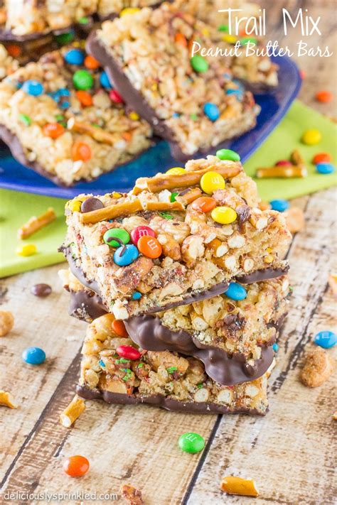 trail-mix-peanut-butter-bars-deliciously-sprinkled image