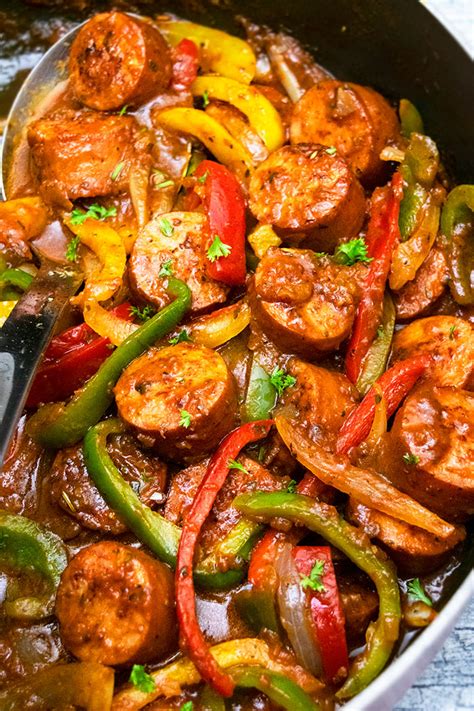 crockpot-sausage-and-peppers-slow-cooker-foodie image