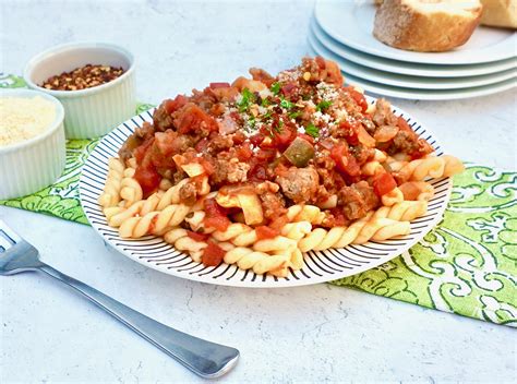 sausage-cacciatore-is-a-flavorful-sausage-pasta-dish image