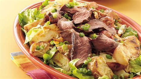 grilled-caesar-steak-and-potato-salad-recipe-pillsburycom image