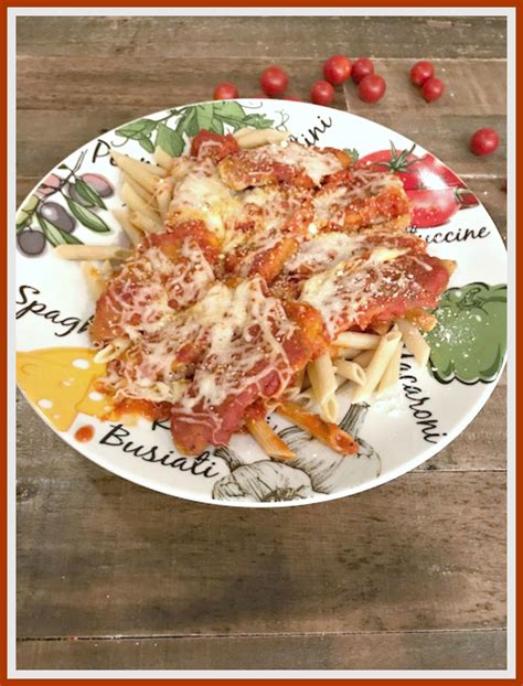 baked-chicken-parmesan-tenders-and-pasta image