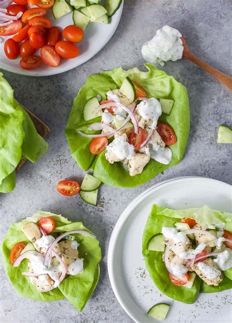 greek-chicken-lettuce-wraps-with-tzatziki-easy-healthy image