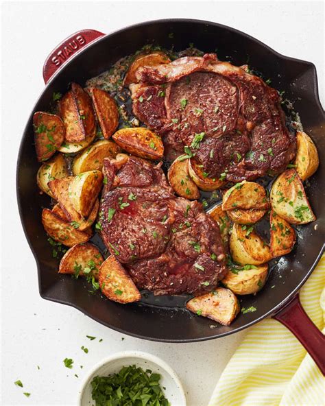 garlic-butter-steak-and-potatoes-recipe-seared-kitchn image