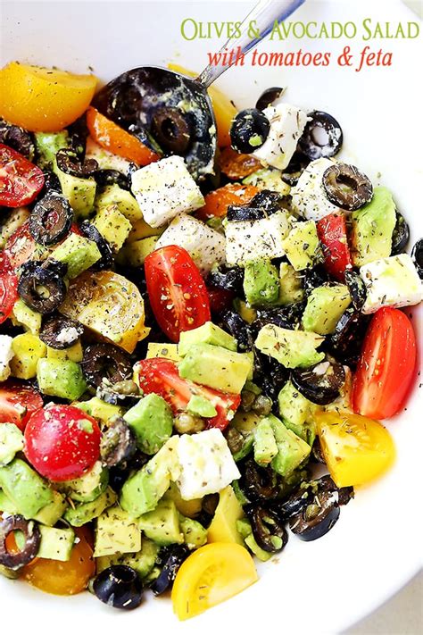 olives-and-avocado-salad-with-tomatoes-and-feta-cheese image