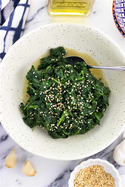 sauteed-garlic-sesame-spinach-my-sequined-life image