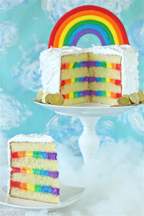 rainbow-cake-with-rainbow-frosting-sugarhero image