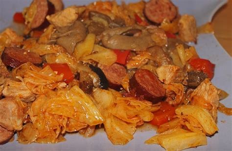 german-sausage-with-apples-sauerkraut-and-onions image