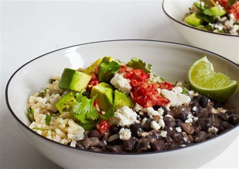 brown-rice-and-beans-with-ginger-chile-salsa-bon-apptit image