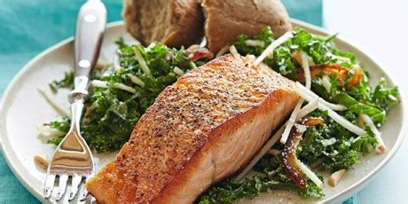 best-pan-seared-salmon-with-kale-and-apple-salad image