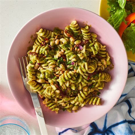 pasta-salad-with-arugula-lemon-pesto-eatingwell image
