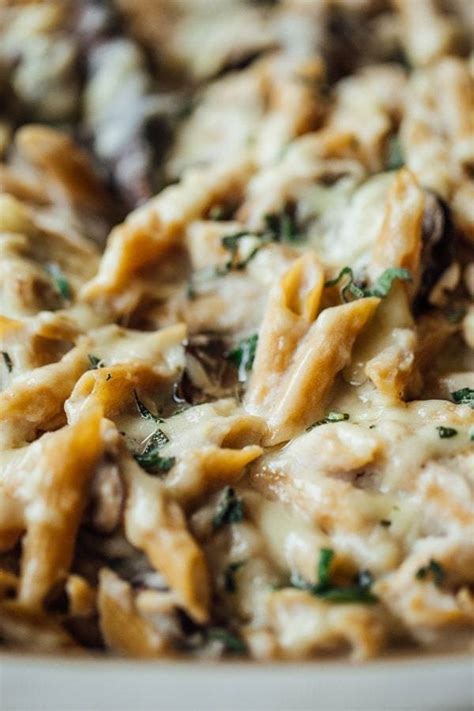 healthy-mushroom-alfredo-pasta-bake-recipe-pinch-of image