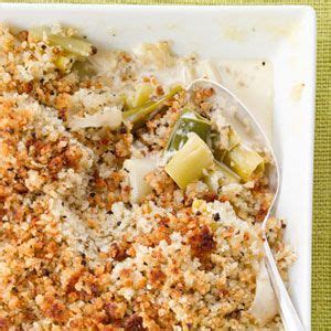 creamed-leeks-with-parmesan-crumbs-womans-day image