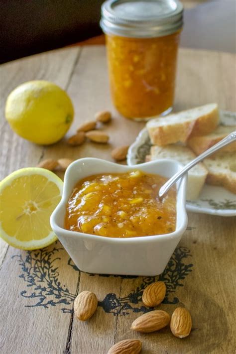 apricot-jam-with-ginger-almonds-and-mint-the image