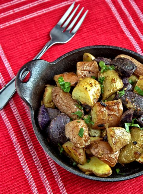 red-white-and-blue-dijon-roasted-potatoes image