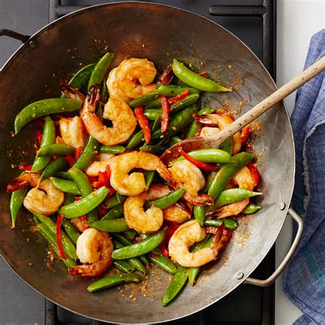 stir-fried-spicy-ginger-shrimp-with-sugar-snaps image