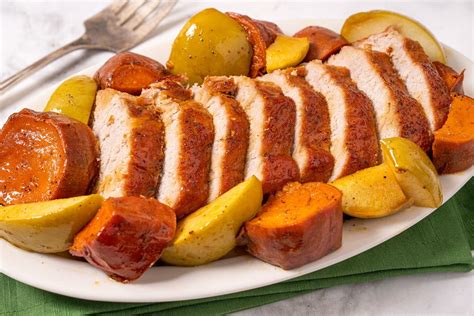 roast-pork-loin-recipe-with-sweet-potatoes-and-apples image